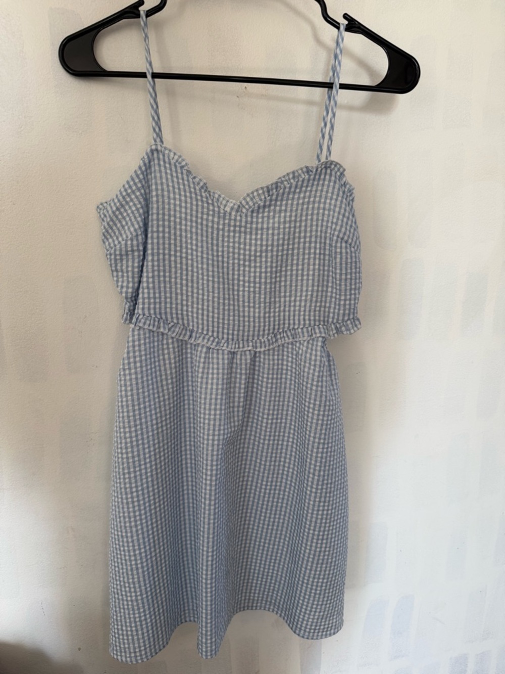 Altar'd State Light Blue Gingham Mini Sundress